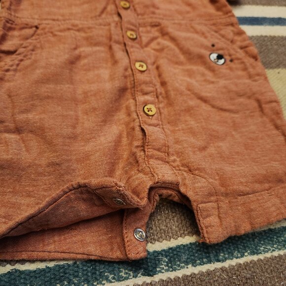 🌻5/$25🌻Cat & Jack orange/tan bear romper - Picture 3 of 3